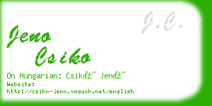 jeno csiko business card